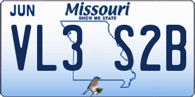 MO license plate VL3S2B
