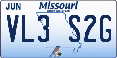 MO license plate VL3S2G