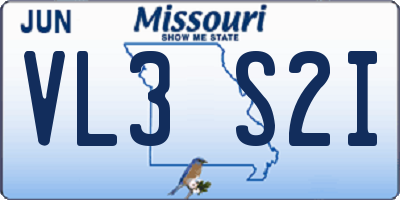MO license plate VL3S2I
