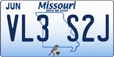 MO license plate VL3S2J