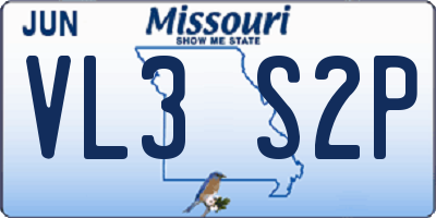 MO license plate VL3S2P