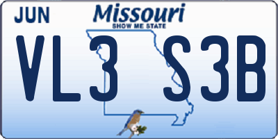 MO license plate VL3S3B