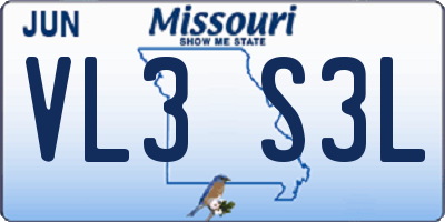 MO license plate VL3S3L