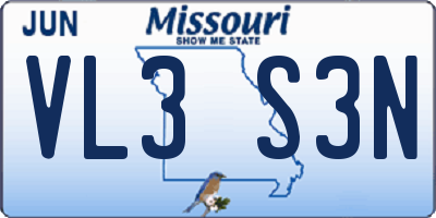 MO license plate VL3S3N