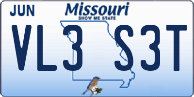 MO license plate VL3S3T