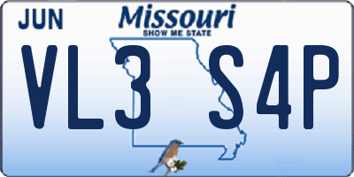 MO license plate VL3S4P