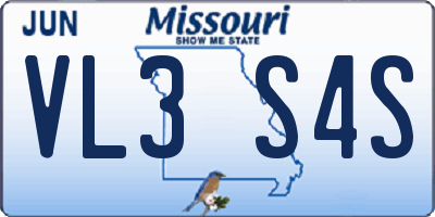 MO license plate VL3S4S