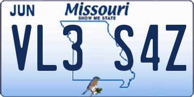 MO license plate VL3S4Z