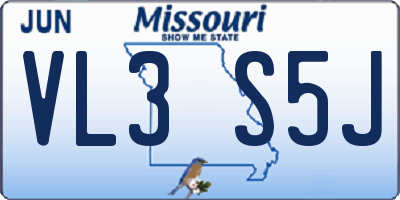 MO license plate VL3S5J