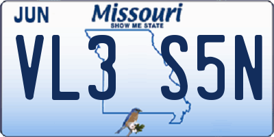MO license plate VL3S5N