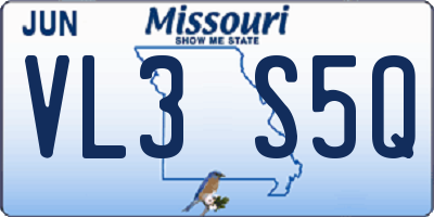 MO license plate VL3S5Q