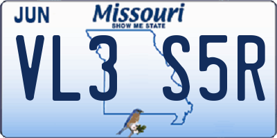 MO license plate VL3S5R