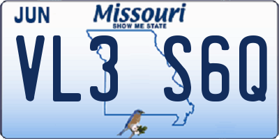 MO license plate VL3S6Q