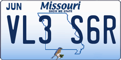 MO license plate VL3S6R