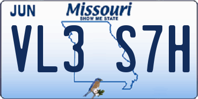 MO license plate VL3S7H