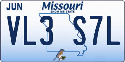 MO license plate VL3S7L
