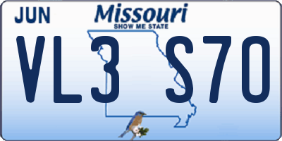 MO license plate VL3S7O