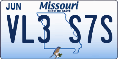 MO license plate VL3S7S