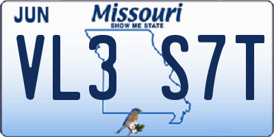 MO license plate VL3S7T