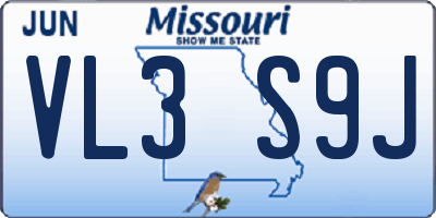 MO license plate VL3S9J