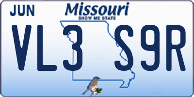 MO license plate VL3S9R