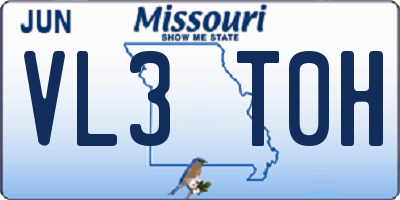 MO license plate VL3T0H