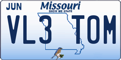 MO license plate VL3T0M