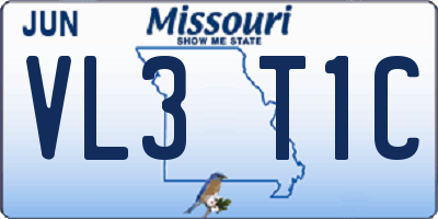 MO license plate VL3T1C