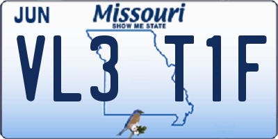 MO license plate VL3T1F