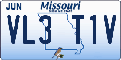 MO license plate VL3T1V