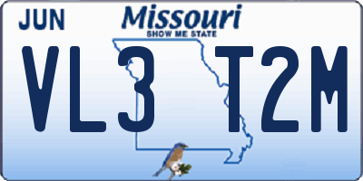 MO license plate VL3T2M