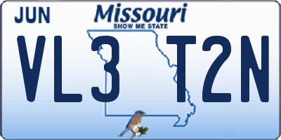 MO license plate VL3T2N