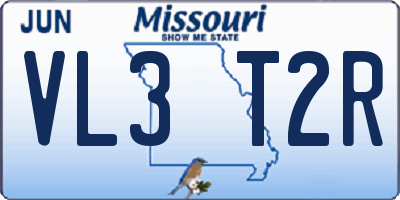 MO license plate VL3T2R