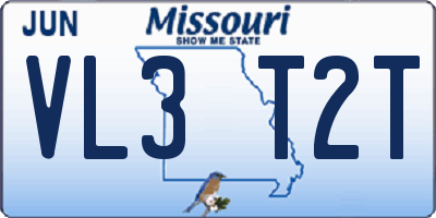 MO license plate VL3T2T