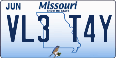 MO license plate VL3T4Y