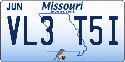 MO license plate VL3T5I