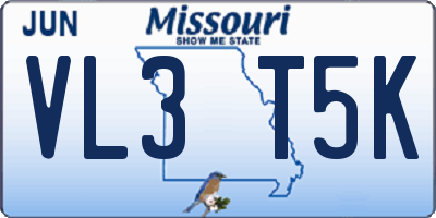 MO license plate VL3T5K