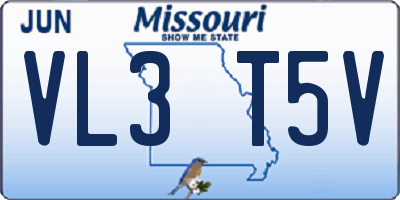 MO license plate VL3T5V