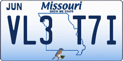 MO license plate VL3T7I