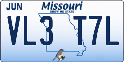 MO license plate VL3T7L