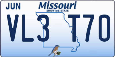 MO license plate VL3T7O