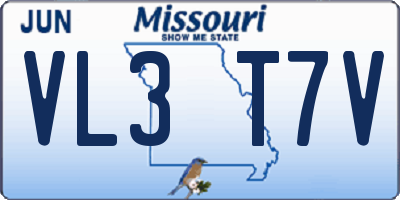 MO license plate VL3T7V