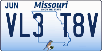 MO license plate VL3T8V