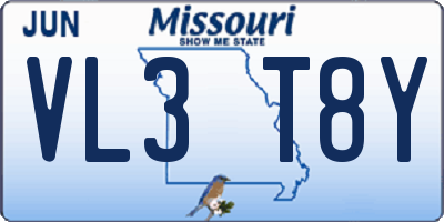 MO license plate VL3T8Y