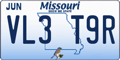 MO license plate VL3T9R