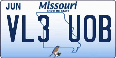 MO license plate VL3U0B