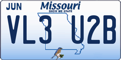 MO license plate VL3U2B