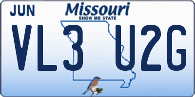MO license plate VL3U2G