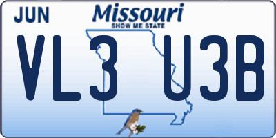 MO license plate VL3U3B