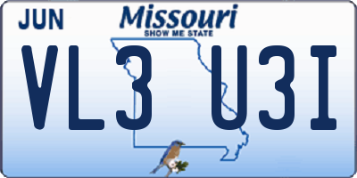 MO license plate VL3U3I